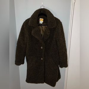 Forest Green Sherpa Coat
